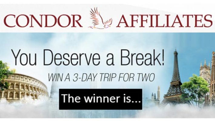 Condor-Affiliates(Sponsor Program) has announced the winner of their randomly selected winning affiliate